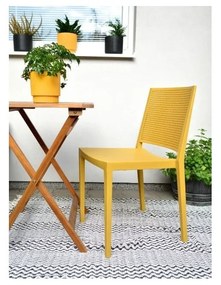 Sedia da giardino in plastica gialla Grid - Rojaplast