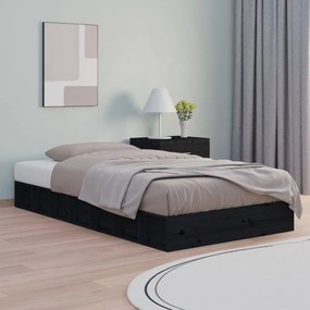 Giroletto Nero 90x200 Cm İn Legno Massello /