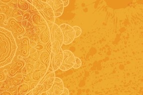 Stampa su tela – Arabesco arancione su sfondo astratto