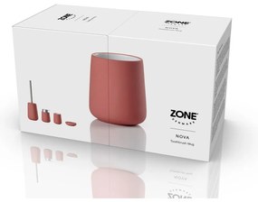 Tazza di terracotta rossa per spazzolini da denti Nova - Zone