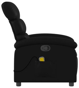 Poltrona massaggiante reclinabile nera in similpelle