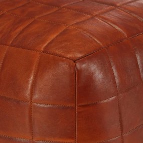 Pouf tanno 40x40x40 cm in vera pelle di capra