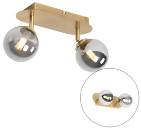 Faretto oro 2 luci orientabile con vetro fumé - ATHENAS