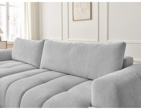 Divano angolare grigio chiaro allungabile e con contenitore (penisola a sinistra/chaise lounge) Fuji – Bobochic Paris