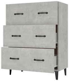 Credenza Grigio Cemento 69,5x34x90 cm in Legno Multistrato