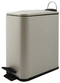 Pattumiera bagno 5 Lt in acciaio tortora opaco con apertura a pedale Rexa