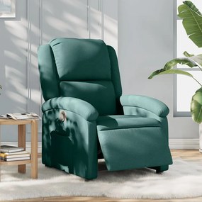 Poltrona Elettrica Reclinabile Verde Scuro İn Tessuto /