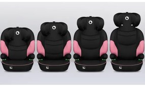 Lionelo - Seggiolino auto LARS i-Dimensioni 100-150 cm nero/rosa