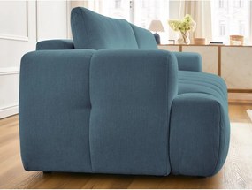 Divano blu allungabile e con contenitore rivestito in ciniglia 251 cm Fuji – Bobochic Paris