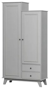 Armadio per bambini grigio chiaro in legno di pino 98x190 cm Lily - WOOOD