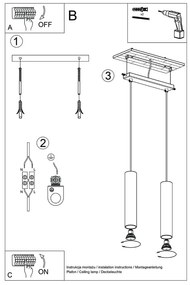 Lampadario color crema Castro – Sollux