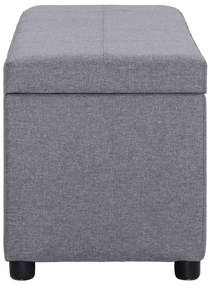 Panca con vano portaoggetti 116 cm grigio chiaro in poliestere