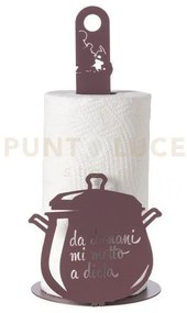 Porta rotolo da cucina "da domani mi metto a dieta" viola ametista