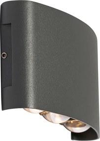 Lampada da parete per esterni grigio scuro con LED 6 luci IP54 - Silly