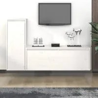 Mobili Porta TV 2 pz Bianchi in Legno Massello di Pino cod mxl 11601