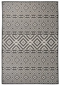 Tappeto Da Esterni A Tessitura Piatta 160x230 Cm Strisce Nere /