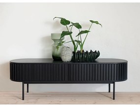 Tavolo TV nero in rovere 48x160 cm Siena - Unique Furniture