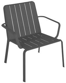 Sedia da giardino con braccioli Idaho NATERIAL, struttura in alluminio grigio, seduta in alluminio antracite