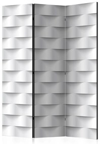 Paravento design Illusione bianca (3-parti) - astrazione unica in disegno uniforme