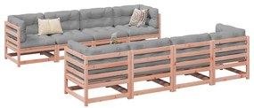 Set divani giardino 9 pz cuscini legno massello abete douglas