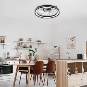 Plafoniera LED con ventilatore FARGO LED/37W/230V nero + +TC