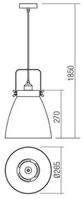 Redo 01-1311 - Lampadario a sospensione con filo ARNE 1xE27/42W/230V bianco