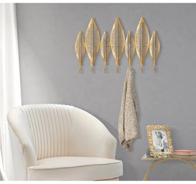 Appendiabiti da parete in metallo color oro Long Leaf - Mauro Ferretti