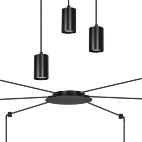 Lampadario a Sospensione in Acciaio TRAKER 6 BLACK e WHITE