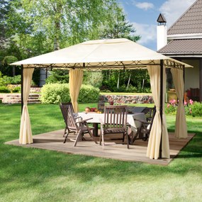 TOOLPORT Gazebo da giardino 3x4m, Softtop, 4 teli laterali, crema - (300217)