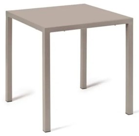 Tavolo TOLONE in metallo tortora 80&#215;80 cm, impilabile