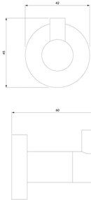 OMNIRES MP60110BL - Gancio a muro MODERN PROJECT opaco nero