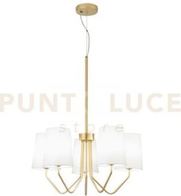 Lampadario a sospensione sally oro 5 luci attacco e14 60x150cm in m...
