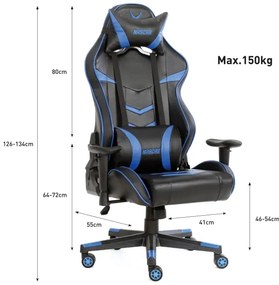 Sedia da gioco VARR Nascar nero/blu
