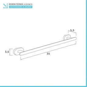 Set bagno 3 pezzi a muro in acciaio inox cromo Bernina