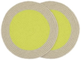 Tovaglietta in stoffa 2 pz ø 38 cm Lime - Remember