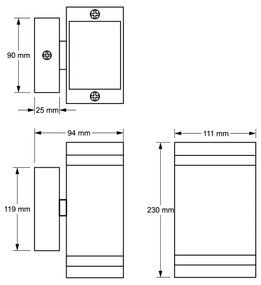 Applique da esterno LITEK 2xGU10/30W/230V IP44 grigio