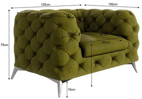 Poltrona verde con rivestimento in velluto Chelsea – Ropez