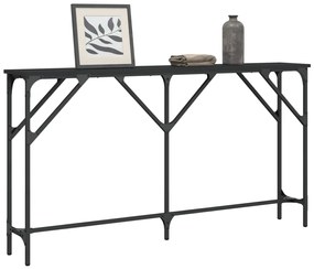 Tavolino consolle nero 140x23x75 cm in legno multistrato