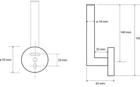 Sapho - Porta carta igienica X-ROUND 16,5 cm nero