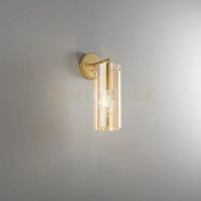 Applique a parete magic oro e ambra 1 luce attacco e27 15,5x15,5x30...