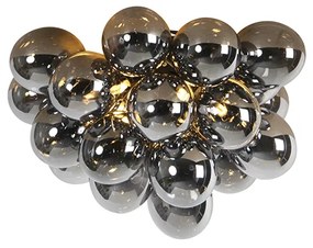 Plafoniera di design nera con vetro fumé 6 luci - Uvas