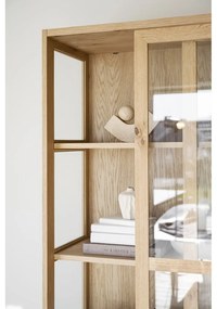 Vetrina in rovere con ante scorrevoli in colore naturale 100x203 cm Hazelton - Rowico