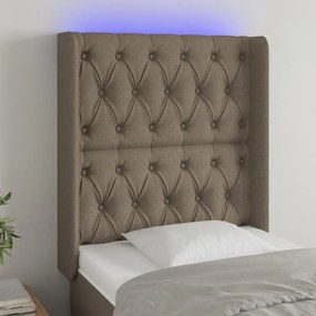 Testiera A Led Tortora 83x16x118/128 Cm İn Tessuto /