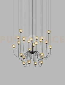 Puppet sospensione 24p ambra trasparente nero opaco 24 luci attacco...