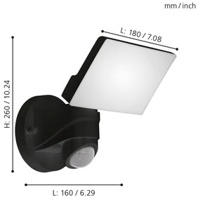 Eglo 98178 - Lampada LED da esterno con sensore PAGINO LED/15W/230V IP44