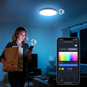 Aigostar - LED RGBW dimmerabile plafoniera MESH LED/36W/230V 3000-6500K nero+telecomando