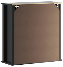 Mobile da Bagno a Muro BERG Nero 69,5x27x71,5cm Legno Massello