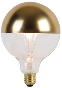 Lampada LED E27 dimmerabile G125 top specchio oro 4W 200 lm 1800K