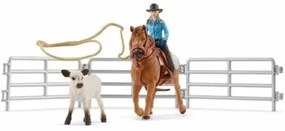 Bambola Schleich Cowgirl Team Roping Fun