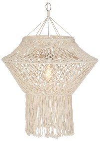 Lampada a sospensione rustica in macramè 90 cm - String